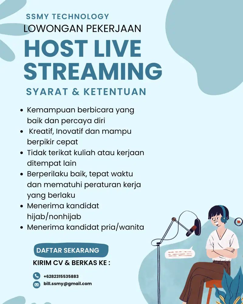 Lowongan kerja Host Live berpengalaman