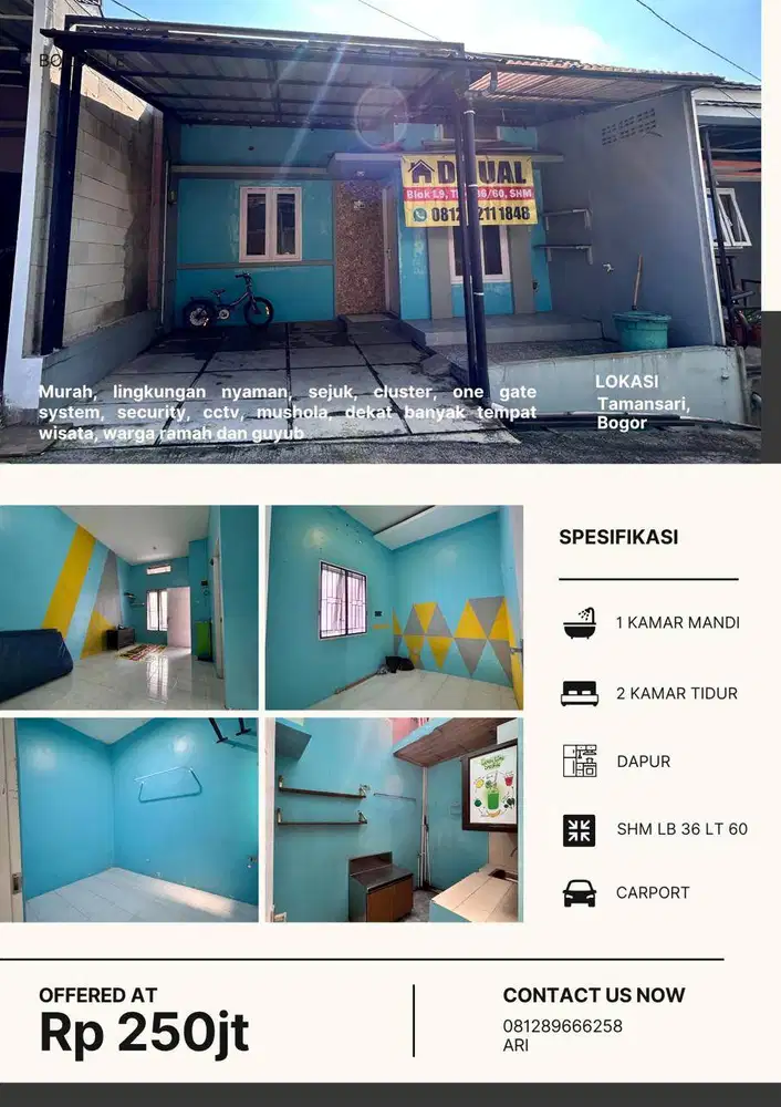 RUMAH CANTIK MURAH SIAP HUNI TAMANSARI PARK RESIDENCE BOGOR