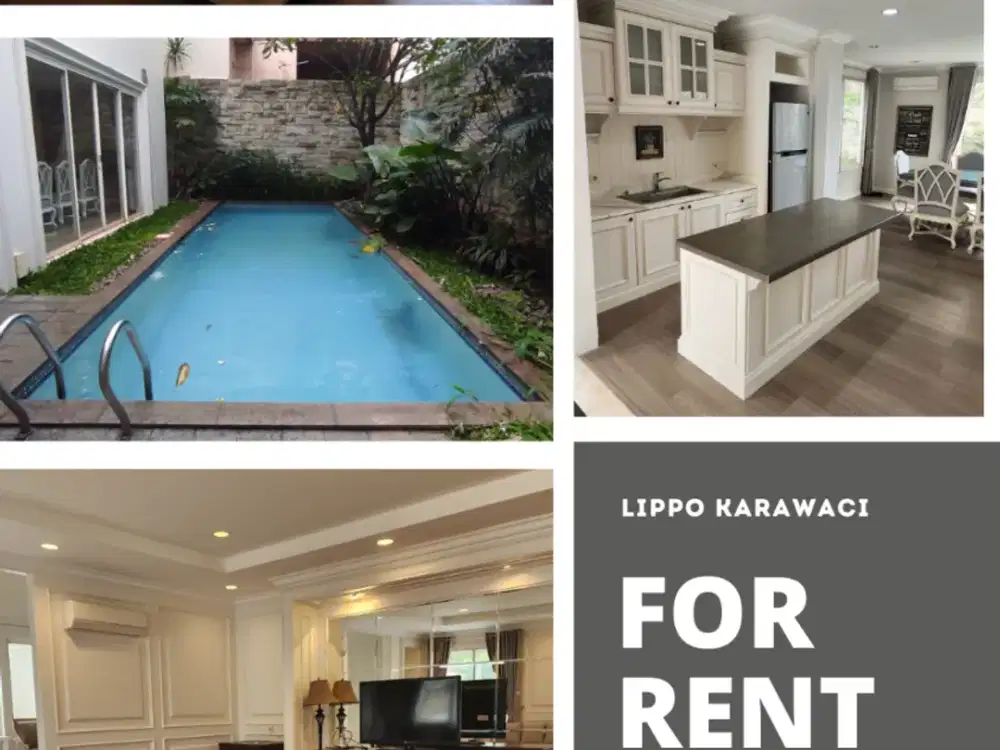 DISEWA / FOR RENT RUMAH MEWAH PRIVATE POOL DI LIPPO KARAWACI BEVERLY GOLF JL MANINJAU