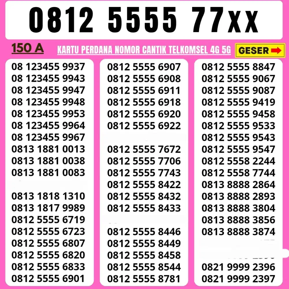 Nomor Cantik Simpati Kartu Perdana Telkomsel simpati tahun lahir 1881