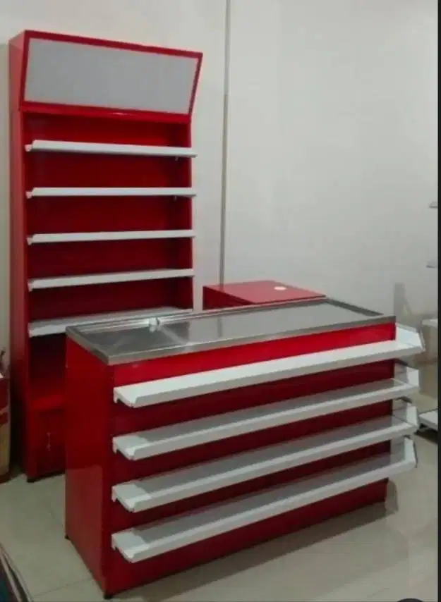 MEJA KASIR L & RAK ROKOK MINIMARKET