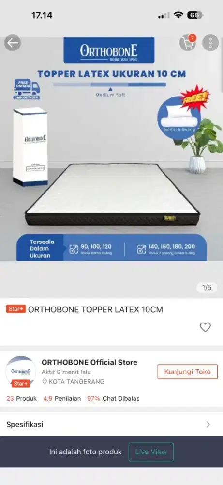 Topper 180x200 baru buka