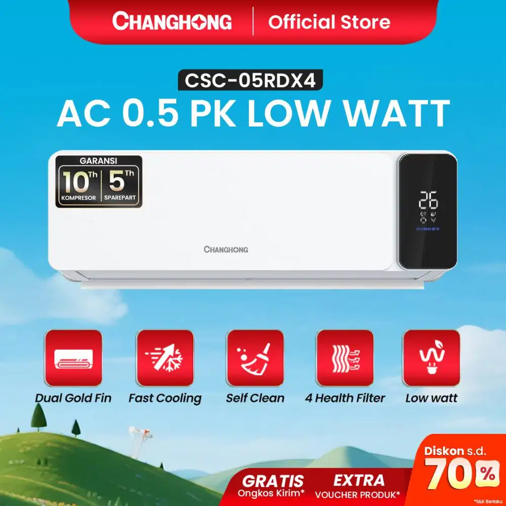 AC SPLIT CHANGHONG 1/2 PK 385 WATT - 05 RDX4 FREE BRACKET