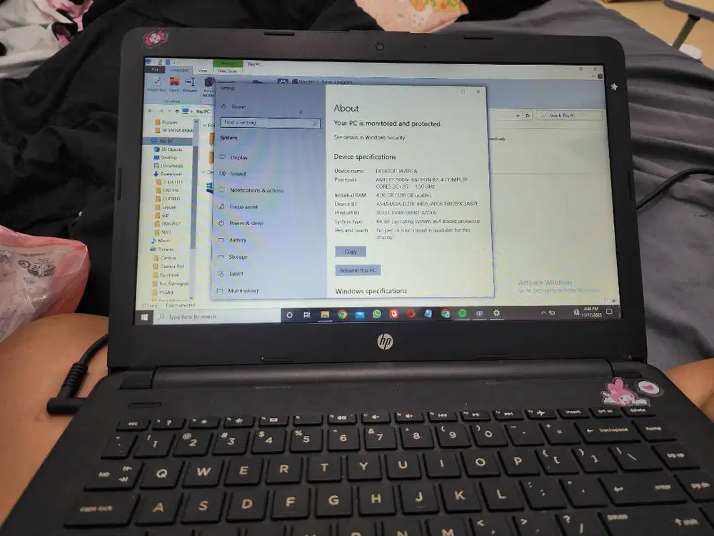 Laptop HP 14s AMD E2 | RAM 4GB | HDD 500GB | SECOND