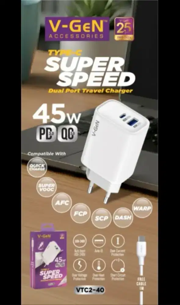 Vgen travel charger VTC2-40