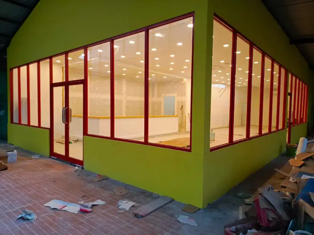 Jendela kaca, tempred, pintu kaca aluminium upvc/sekat kaca ruang