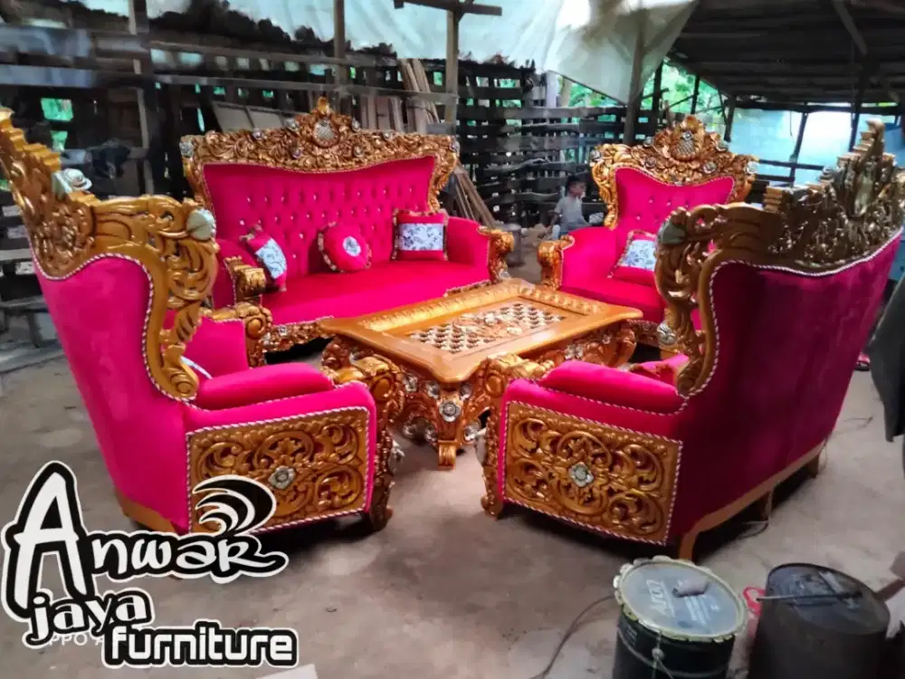 Kursi tamu sofa romawi bellagio full kayu jati