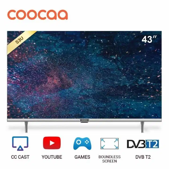 DIGITAL LED TV COOCAA SMART 43 INCH 43S3U FREE BRACKET