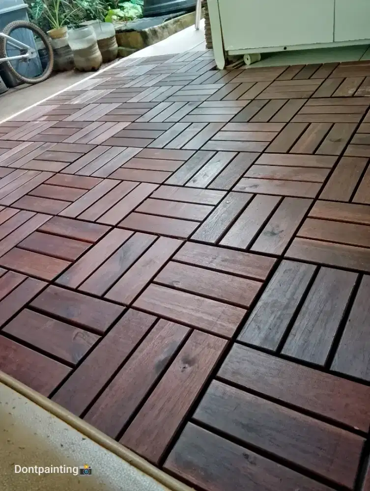 Lantai kayu paping blok