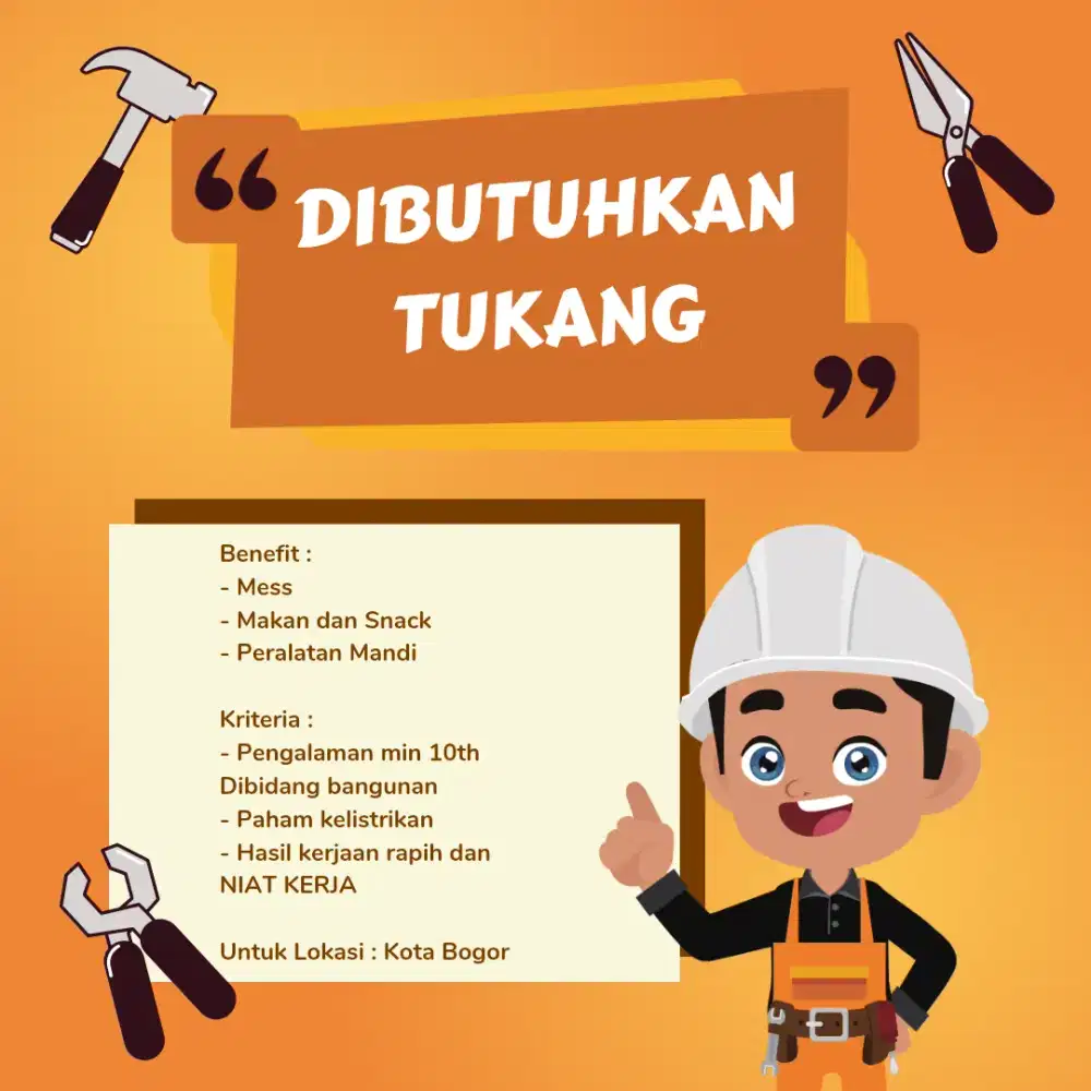Lowongan kerja tukang