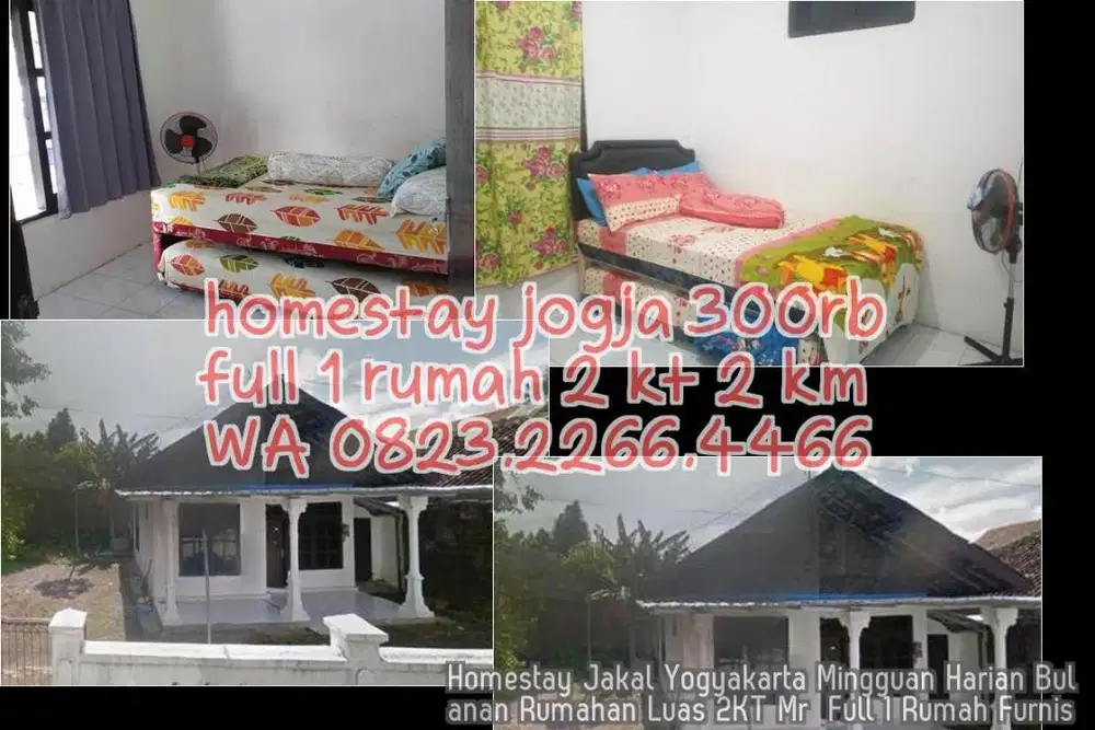 Homestay Jakal Yogyakarta Mingguan Harian Bulanan Rumahan Luas 2KT Mr