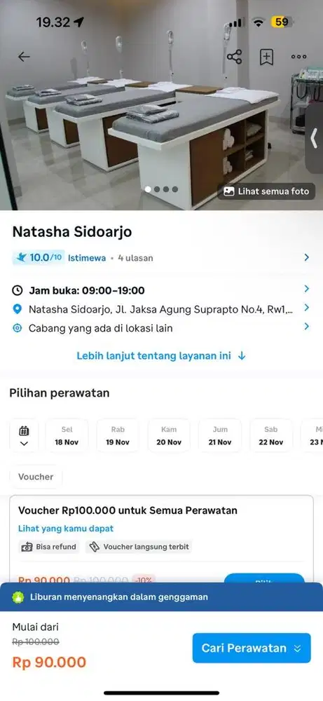 Voucher treatment natasha sidoarjo
