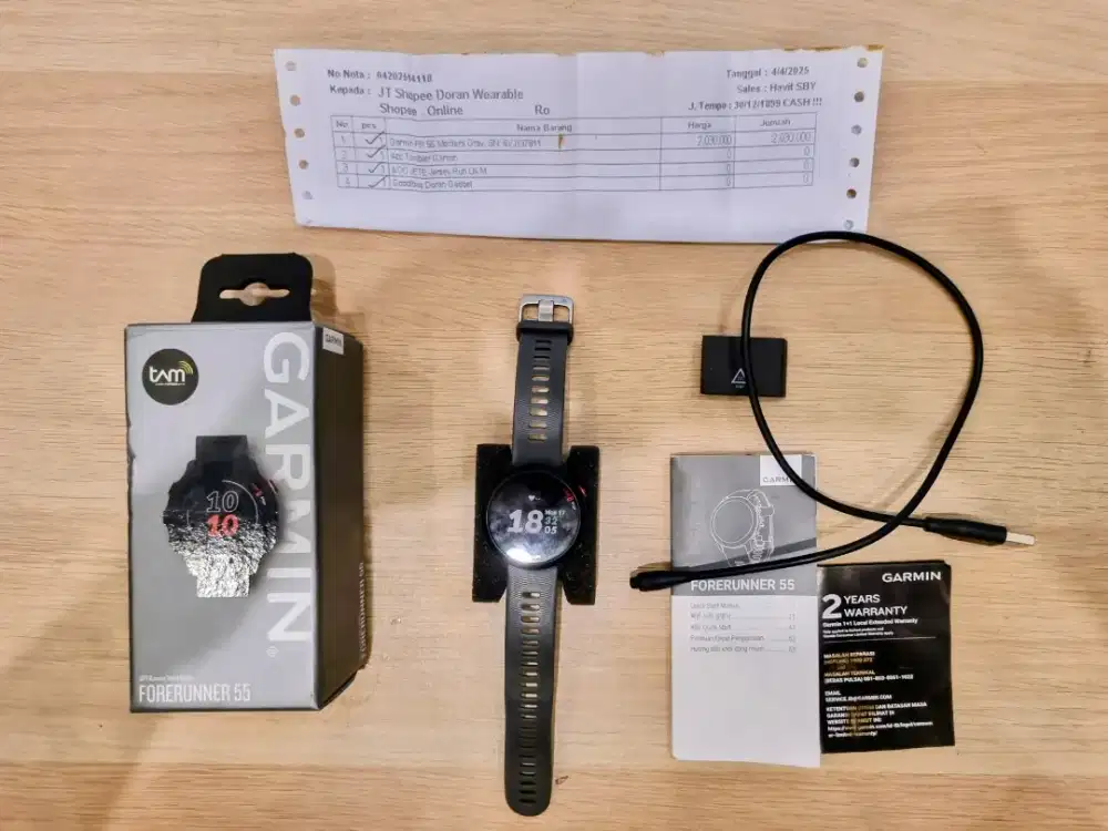 Jam Garmin Forerunner 55 Fullset, Pembelian April 2025