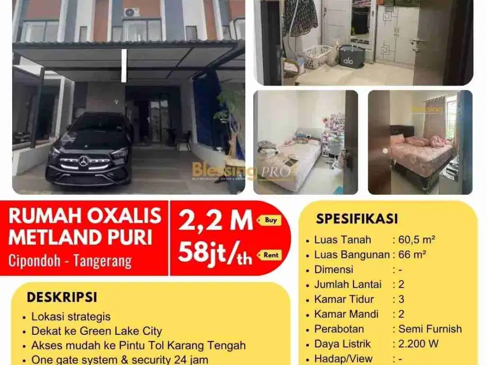 Disewakan Metland puri