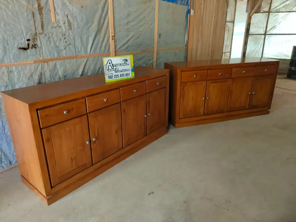 Bufet TV minimalis new full kayu jati