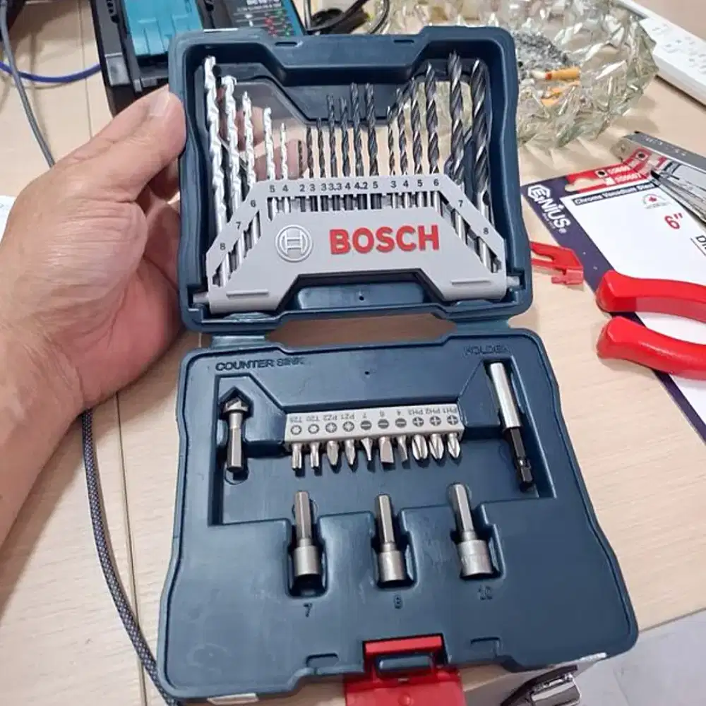 Mata bor set Bosch 33 pcs untuk tembok, besi, kayu mata obeng lengkap