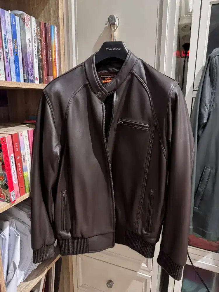 jaket kulit original warna coklt