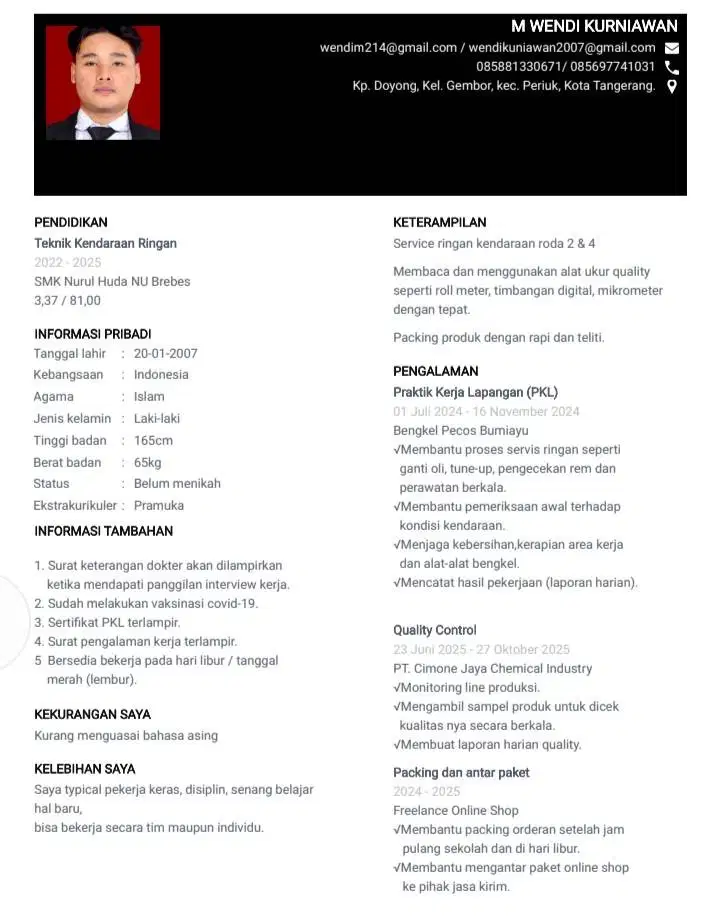 Mencari pekerjaan sekitar jatiuwung, periuk, curug tangerang.