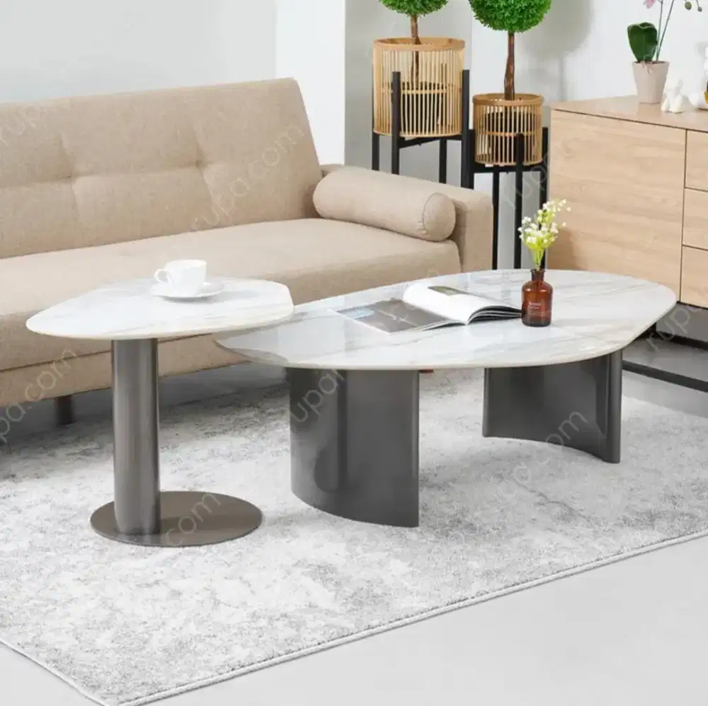 Informa Set 2 Pcs Bergen Meja Tamu - Abu-Abu