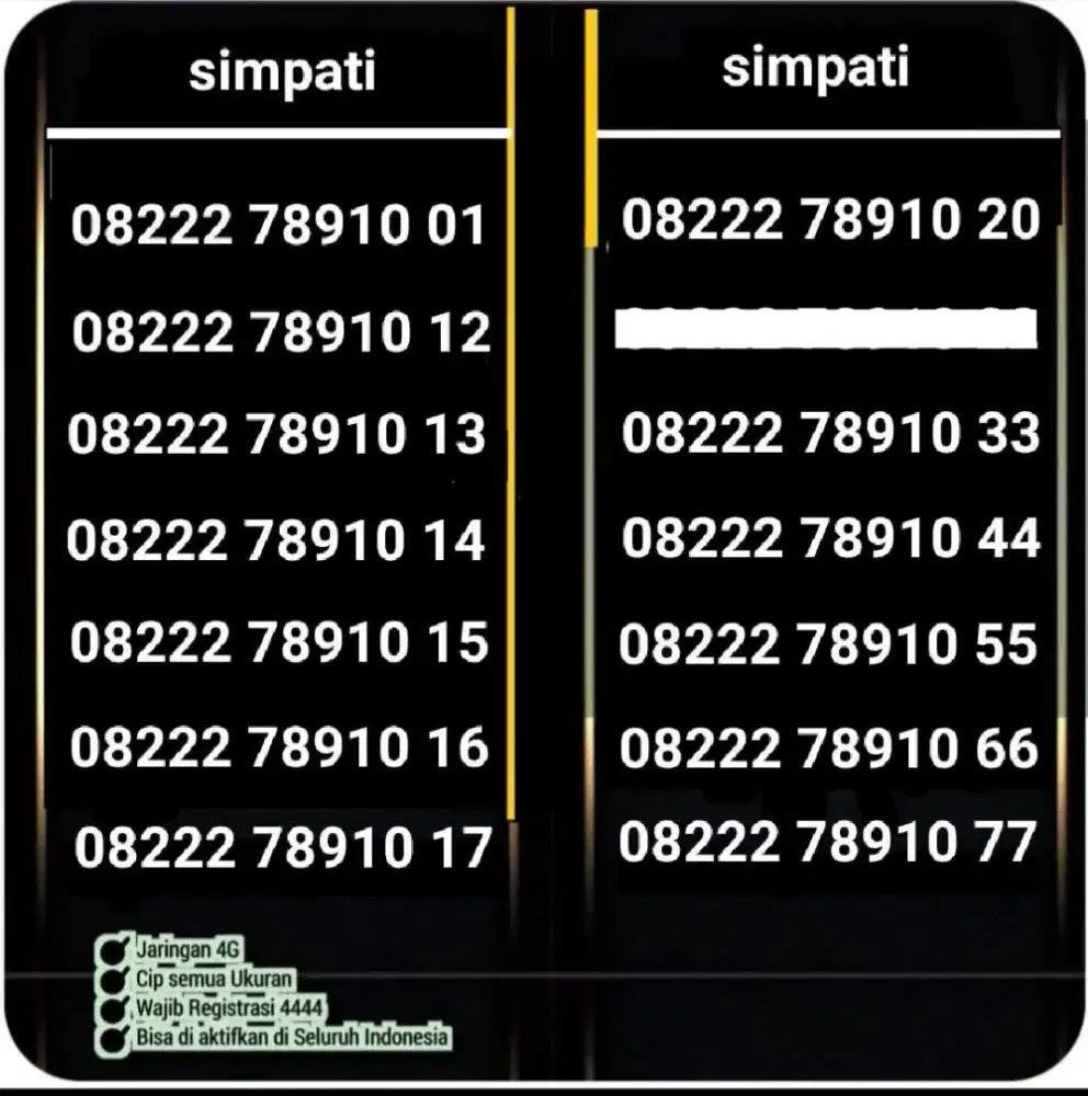 Nomer cantik simpati