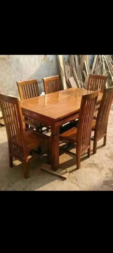 Meja Makan Kayu Jati 6kursi 1meja