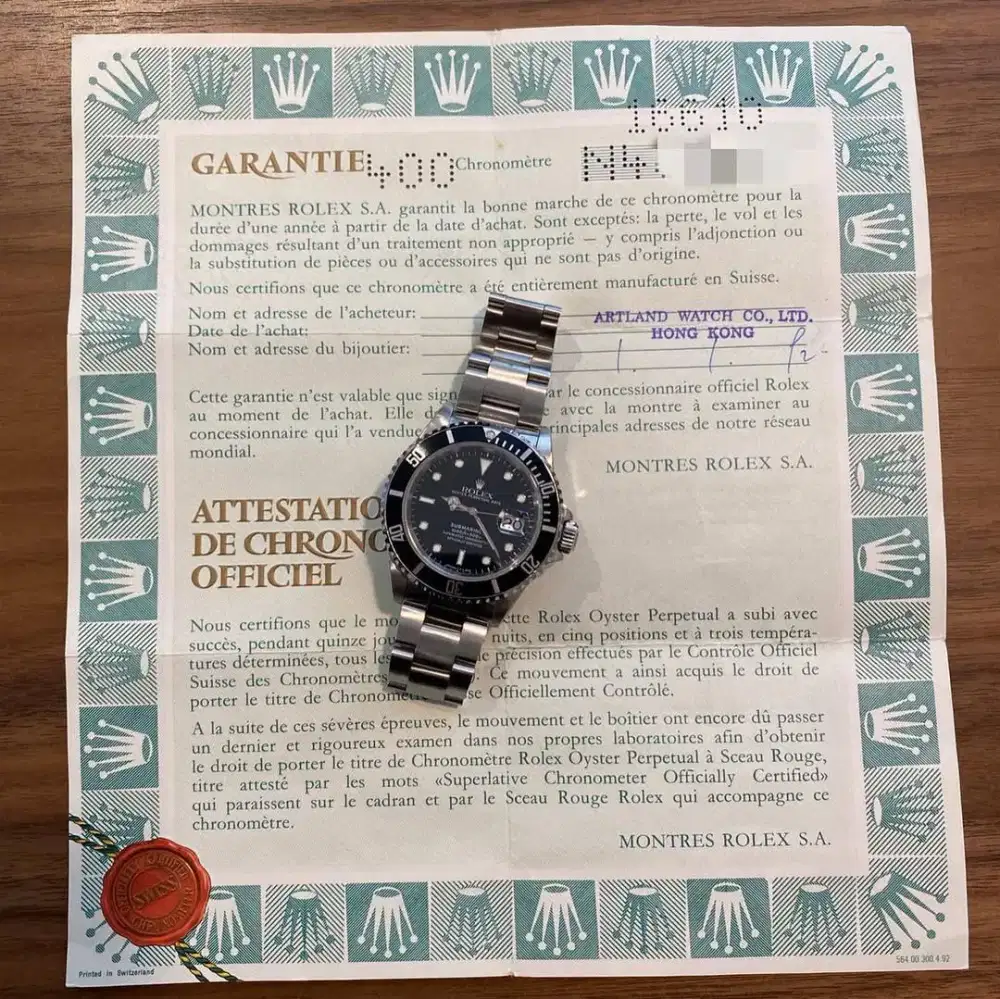 rolex submarine 16610