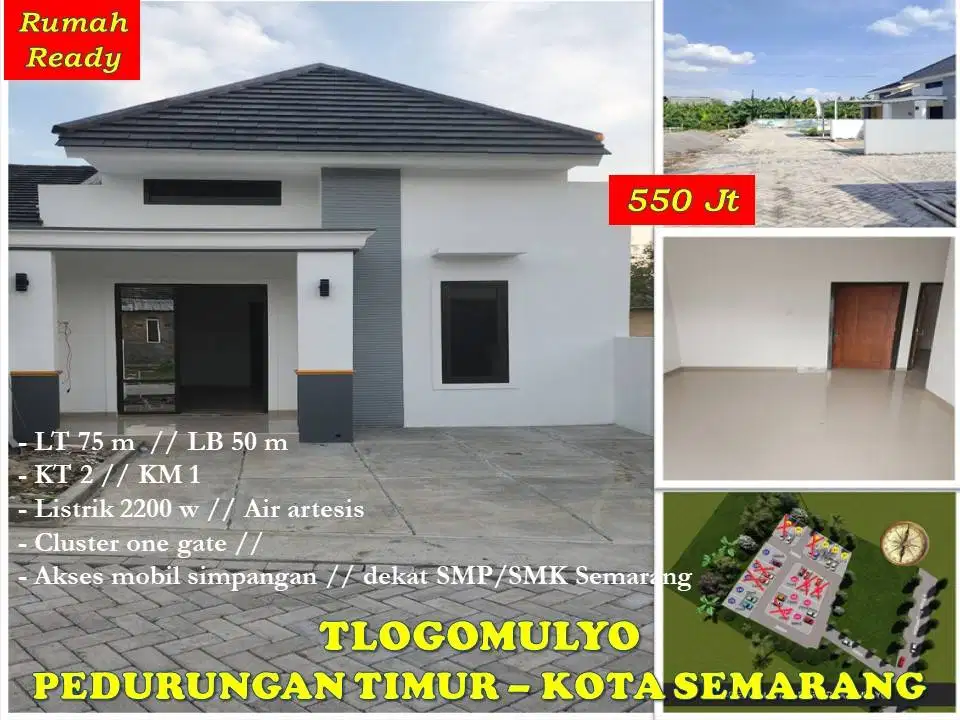 Rumah Baru, ready di Tlogomulyo Pedurungan Kota Semarang(dekat SMP 34)