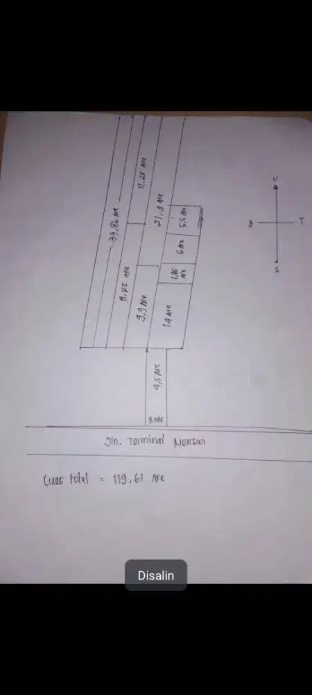 Dijual tanah murah,1,19 hektar di mengwi badung bali dekat terminal