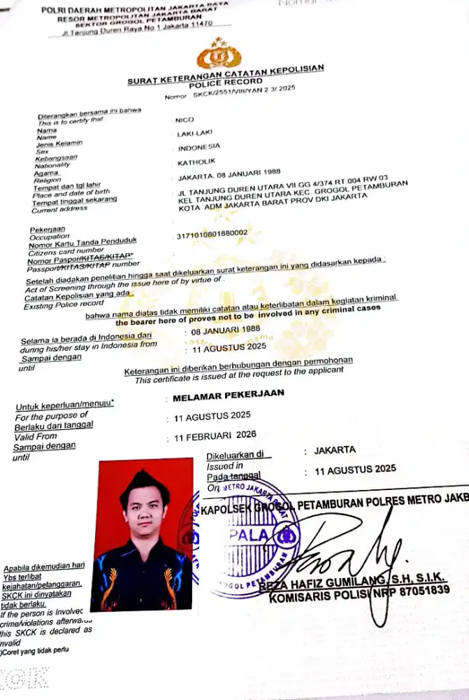 Saya sedang mencari pekerjaan di bagian SPV/ Csptain Resto