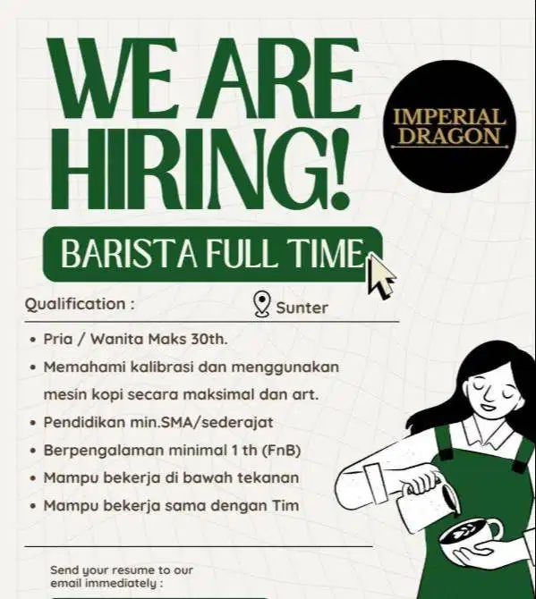 LOWONGAN KERJA BARISTA