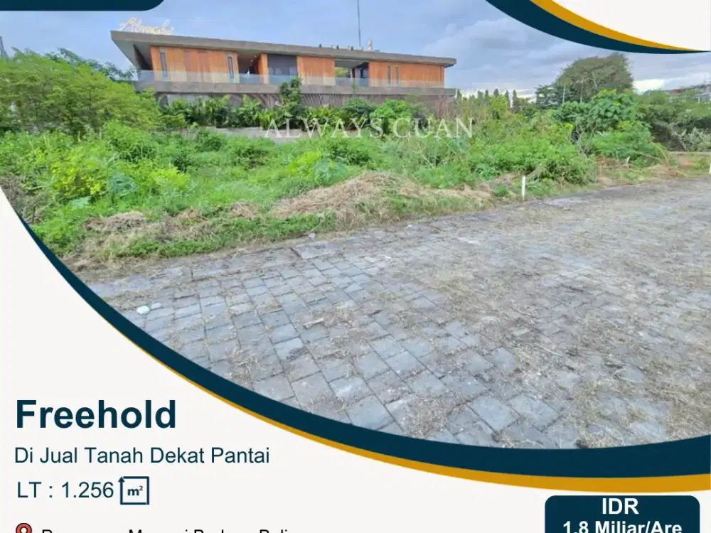 Tanah di jual 2 Plot Dekat Pantai Pererenan