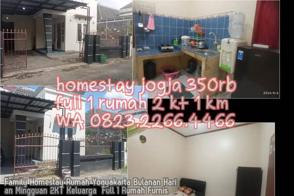 Family Homestay Rumah Yogyakarta Bulanan Harian Mingguan 2KT Keluarga