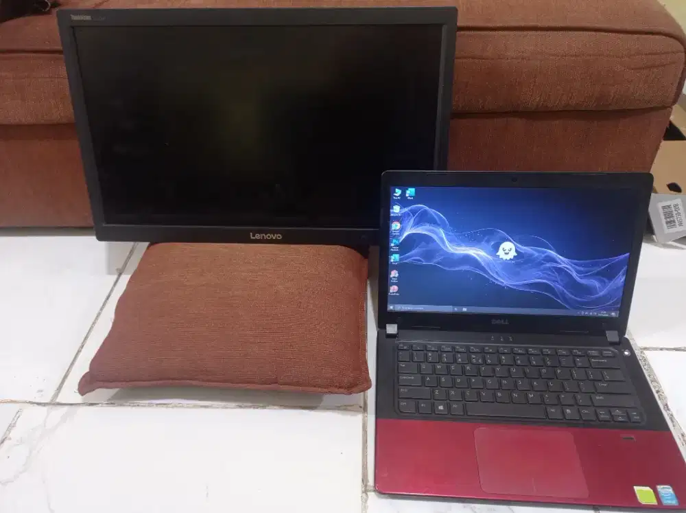Laptop hp i7 dual VGA sama monitor 22inch
