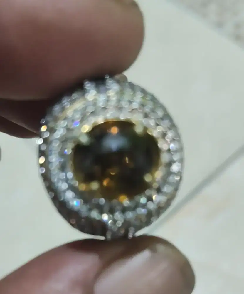 Batu Permata Alexandrite Clystoberil Ring Mikro seting