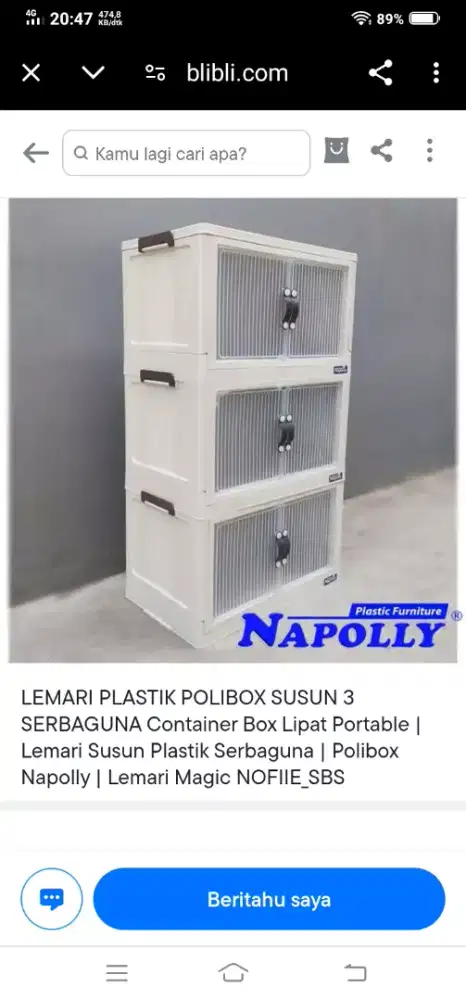 Lemari plastik 3 susun