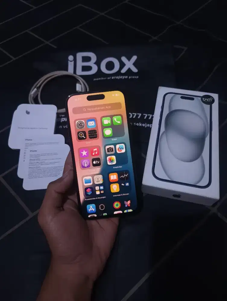 Murah iphone 15 ibox black garansi aktif panjang bh 100 Indonesia