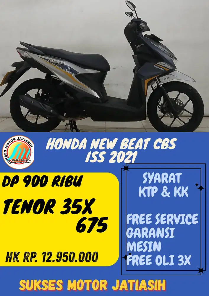 HONDA NEW BEAT CBS ISS DP 1.750 JUTA BISA CASH/KREDIT MENGGUNAKAN CC