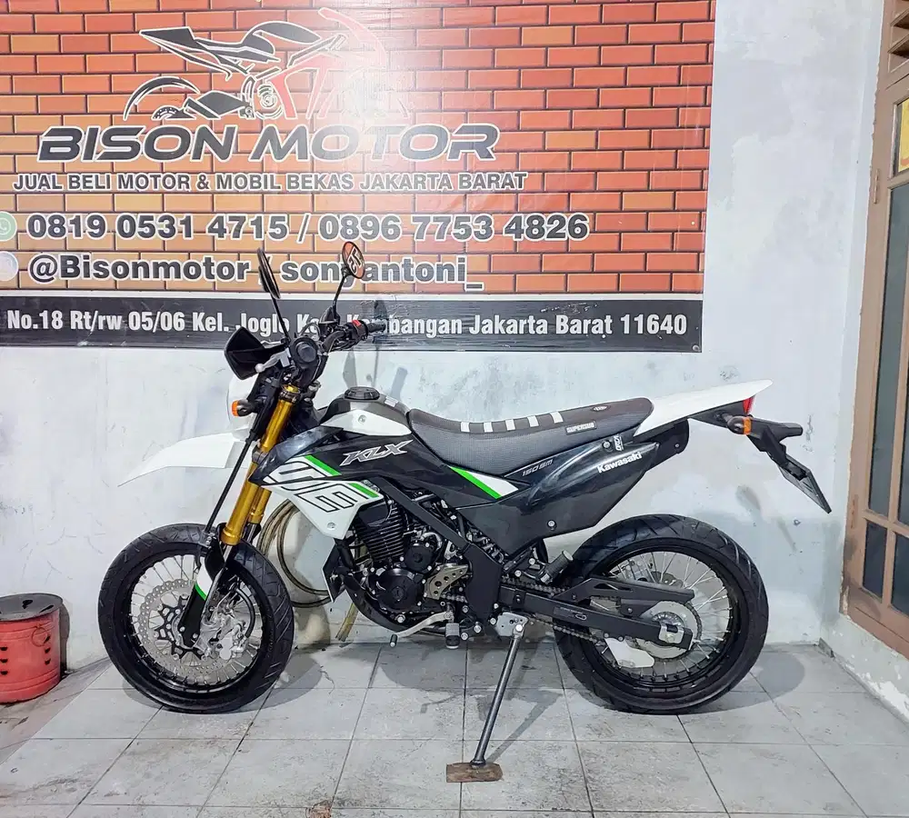 KAWASAKI NEW KLX SM USD LED 150 TAHUN 2025 / 2024 ISTIMEWA PUTIH HITAM