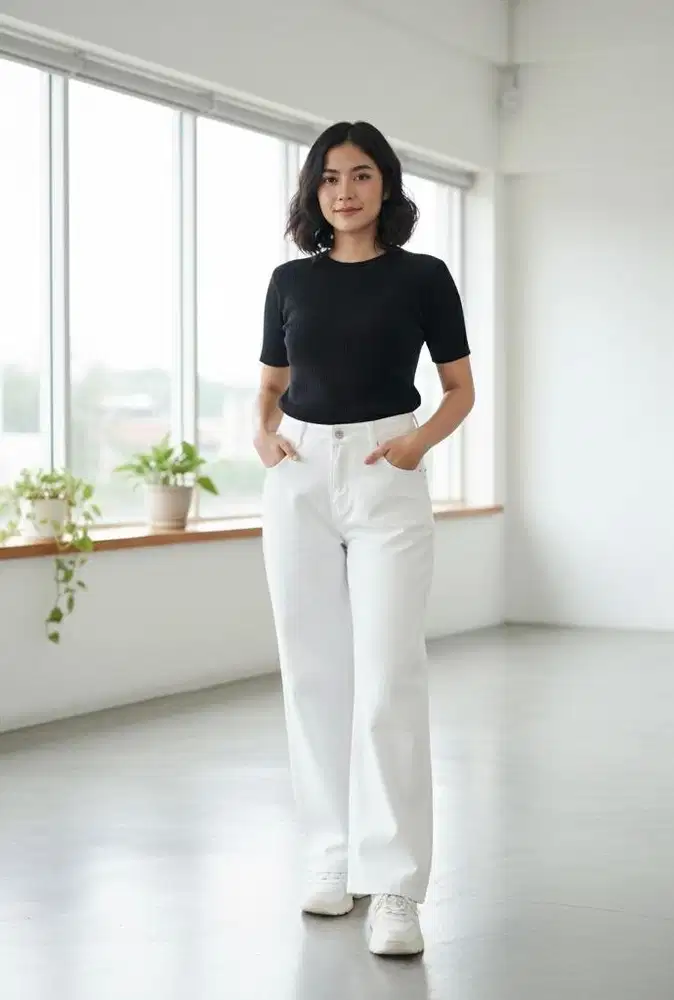 Celana jeans putih cewek murah