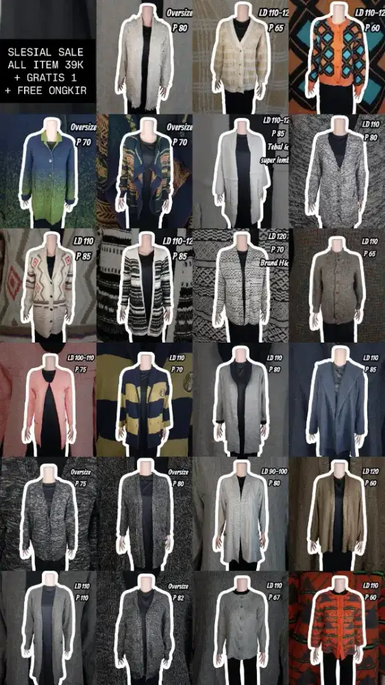 Cuci gudan cardigan & outer