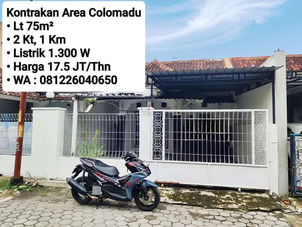Sewa Rumah Area Perum Cluster Colomadu, Dekat UMS, Fajar Indah ALANA, Lor In