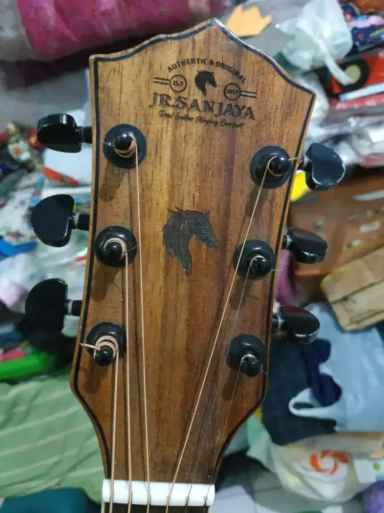 Gitar akustik JR Sanjaya ORI mulus anteb senar Elixir lentur ceper