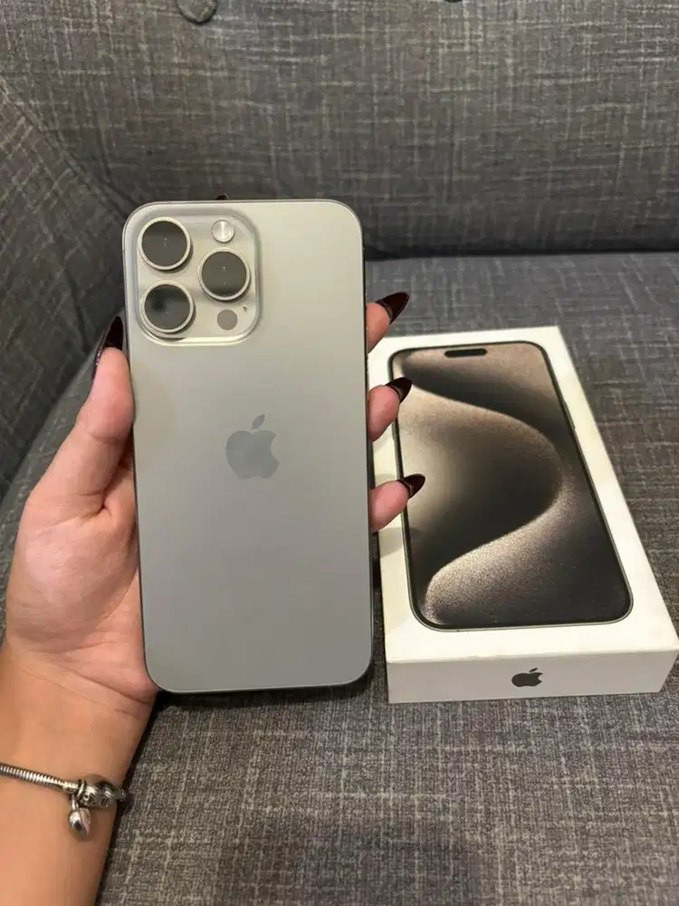 iPhone 15 Promax 256gb Natural Titanium Garansi Resmi iBox Fullset