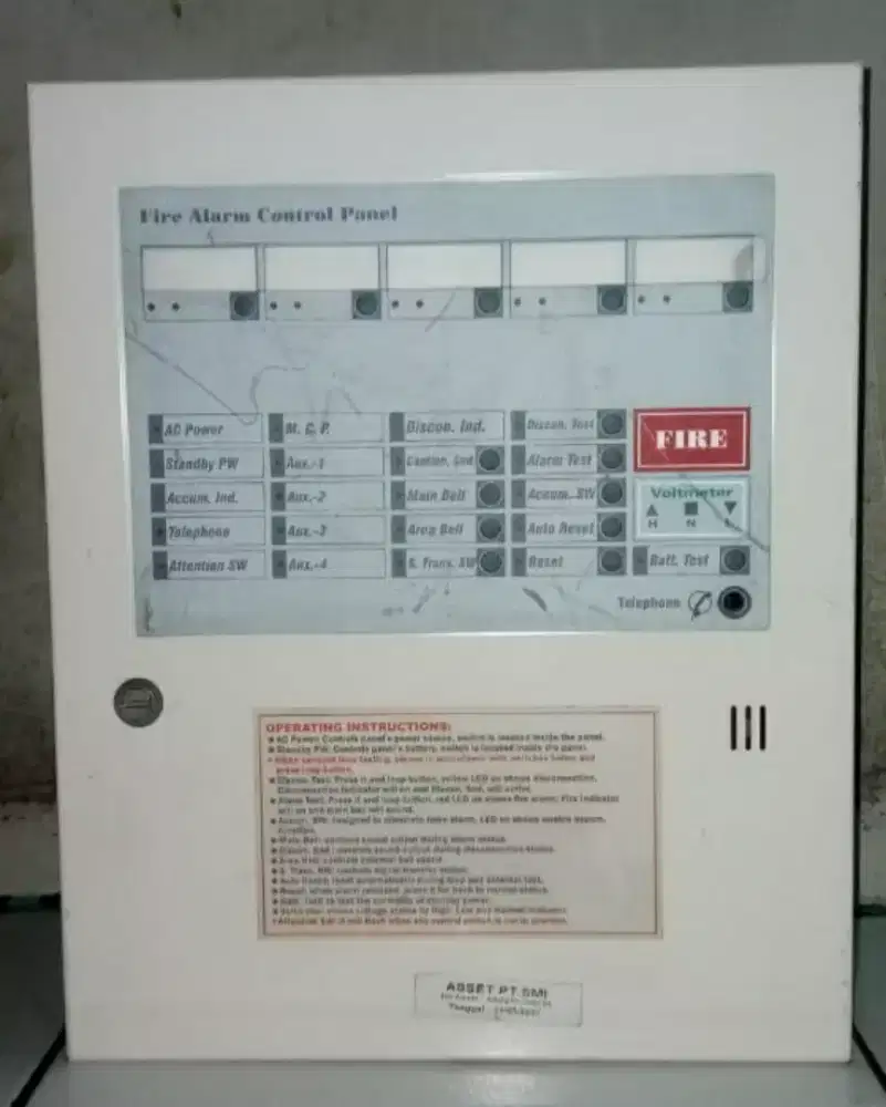 Panel kontrol alarm kebakaran seken normal
