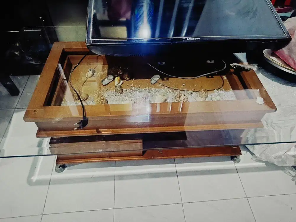 Meja ruang tamu kayu jati murah meriah