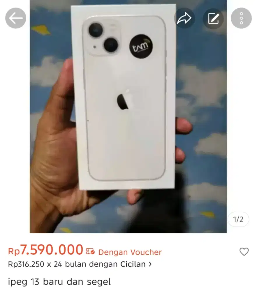 Iphone 13 ibox starlight  baru dan segel