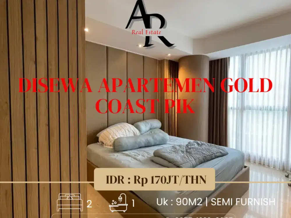 Disewakan cepat Apartemen Goldcoast PIK 2 BR