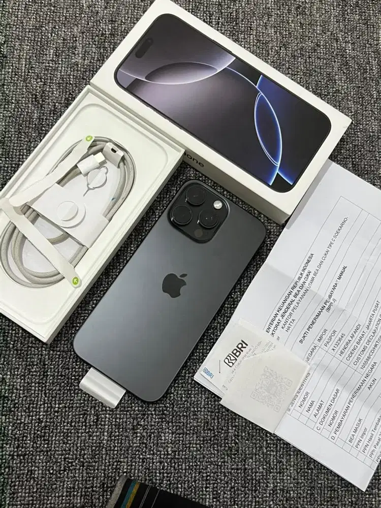 Iphone 16 pro max 512GB Dual sim Beacukai ZA/A fullset original