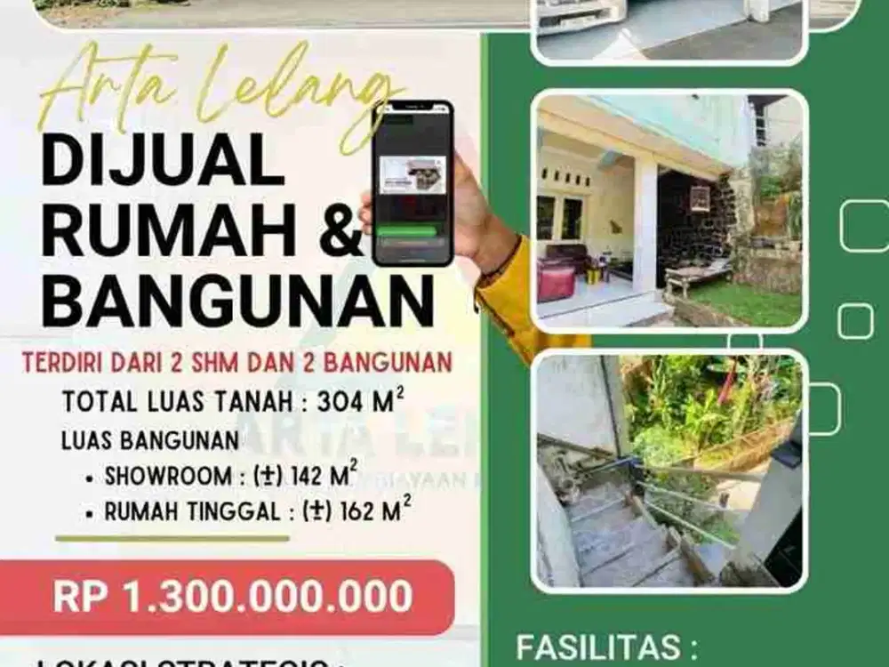 Dijual rumah dan showroom cocok untuk usaha