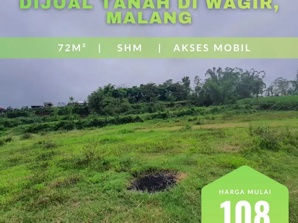 Tanah Kavling Wagir Lingkungan Asri, Cocok Hunian Favorit